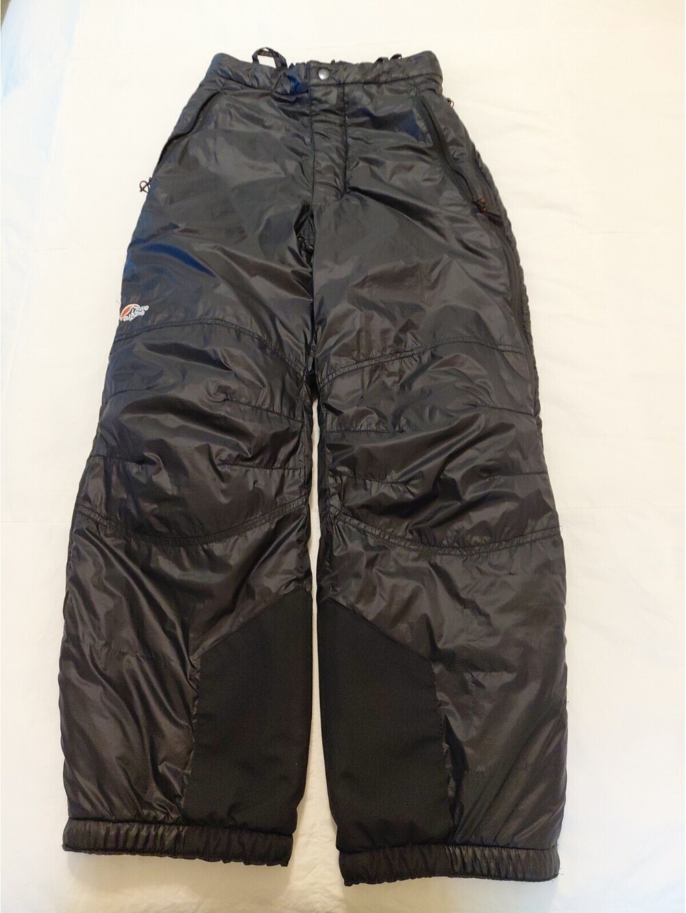 Lowe Alpine Unisex Pants Full Side Zippers XS Black Primaloft EUC #744